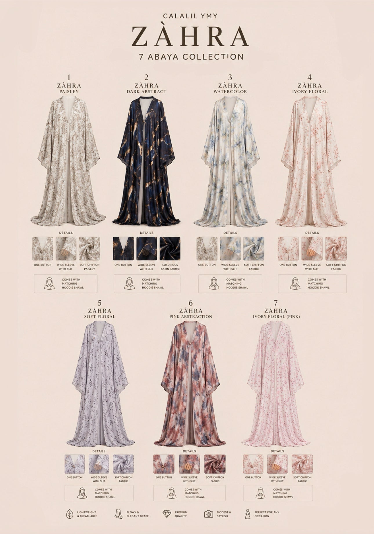 ABAYA ZÁHRA - Chiffon 1
