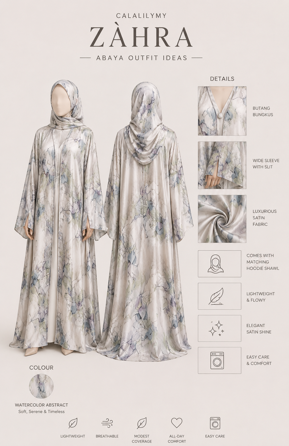 ABAYA ZÁHRA - Satin 1