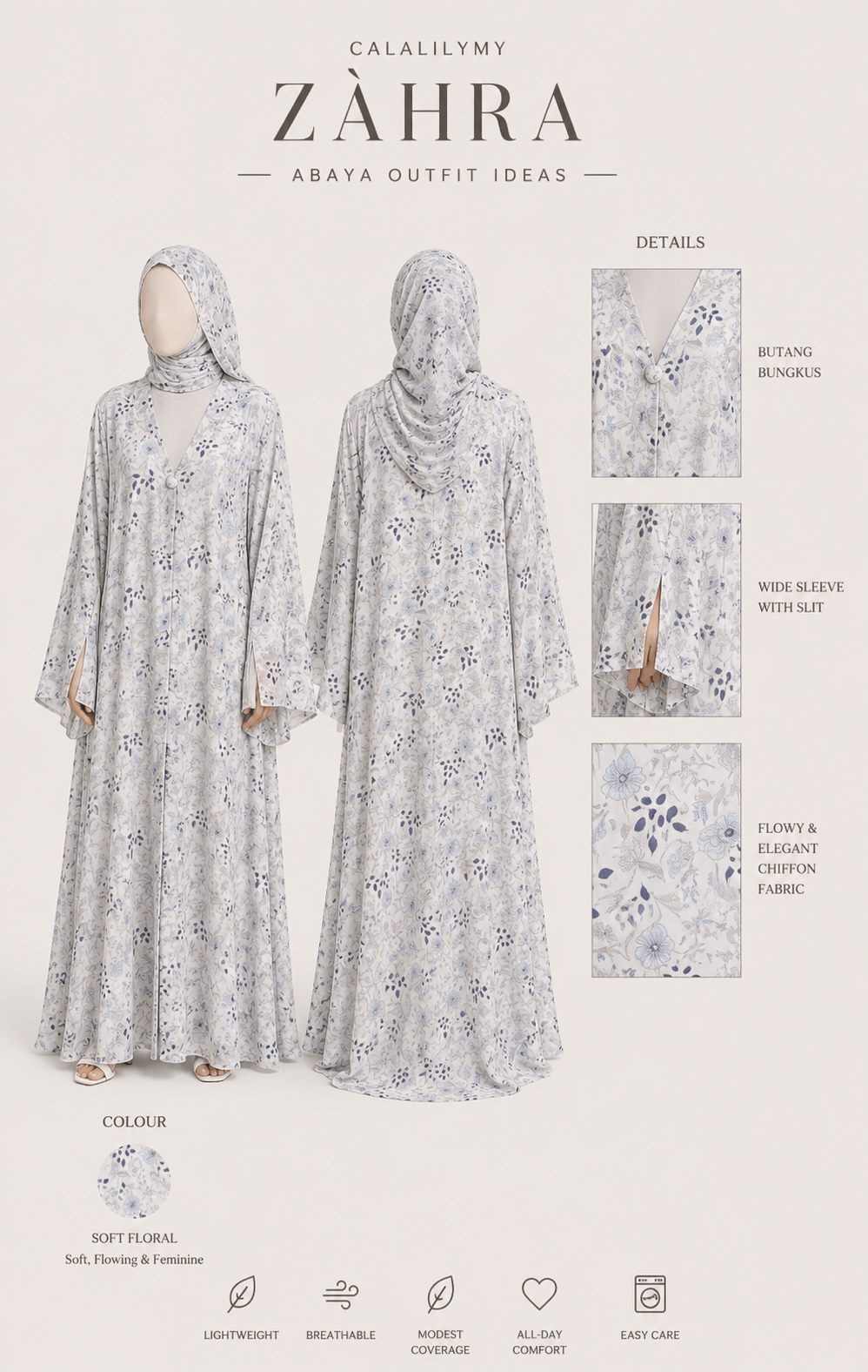 ABAYA ZÁHRA - Chiffon 3