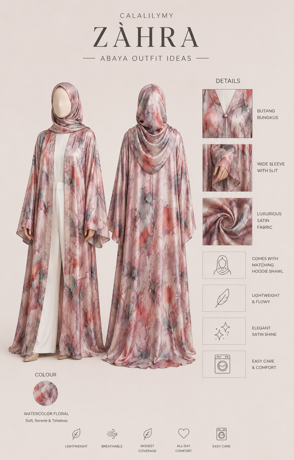 ABAYA ZÁHRA - Satin 2