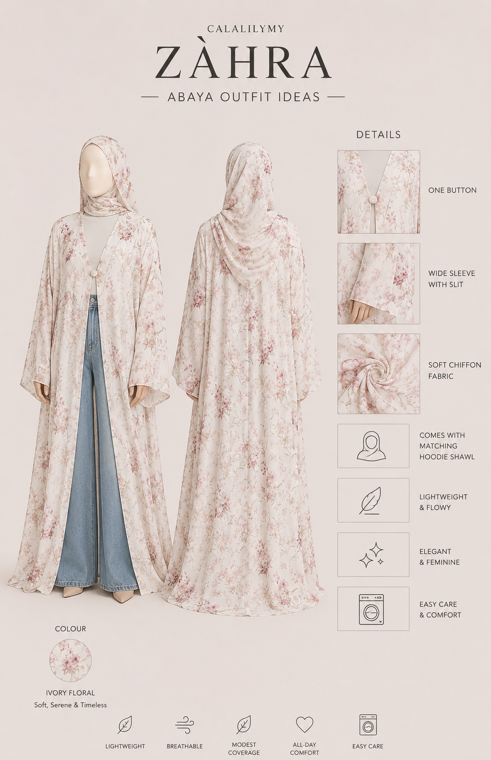 ABAYA ZÁHRA - Chiffon 2