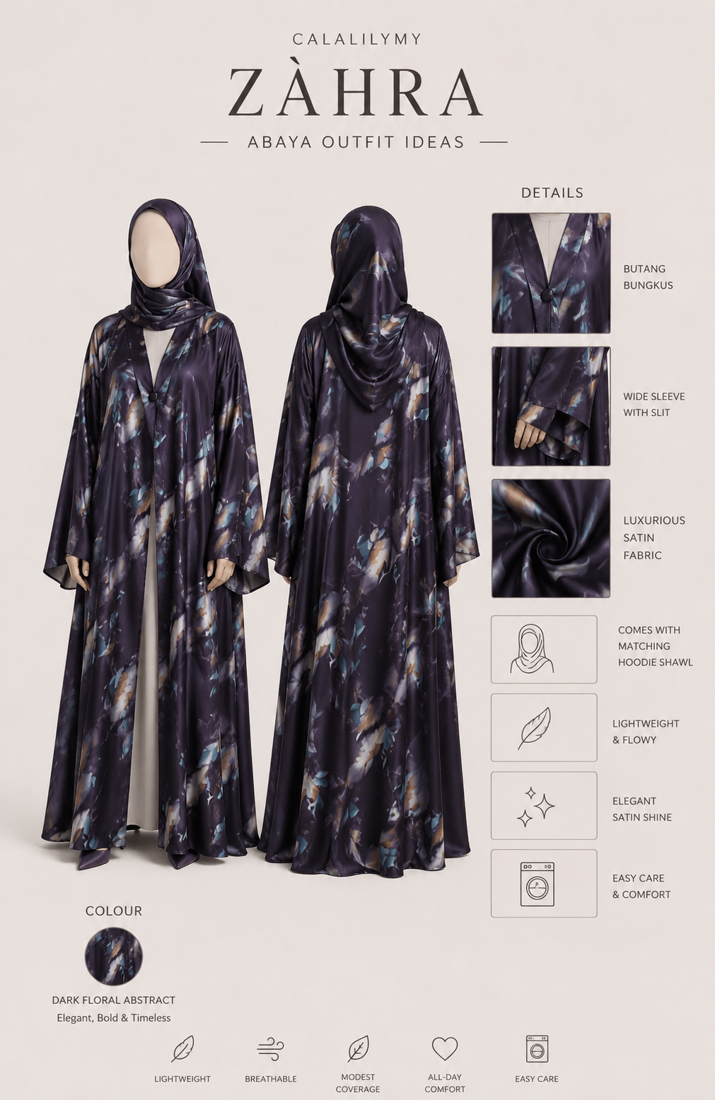 ABAYA ZÁHRA - Satin 3